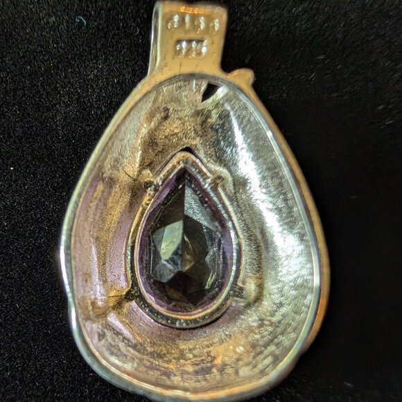 Vintage Sterling Silver Amethyst Pendant - Picture 4 of 6